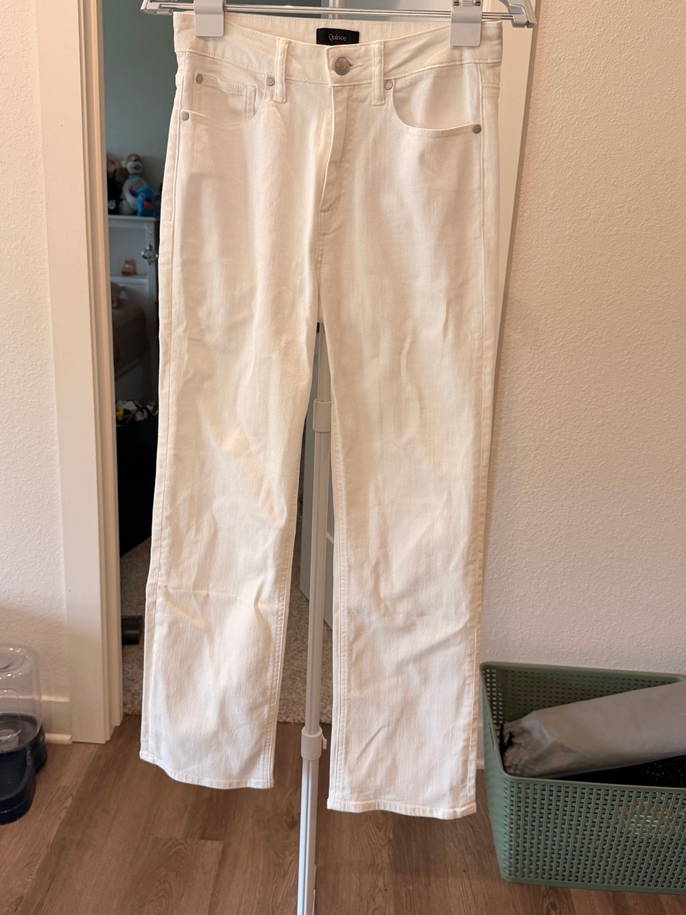 Quince White Bella Straight Leg Jeans